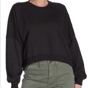 Cotton On Harper Boxy Crew Graphic Fleece Black